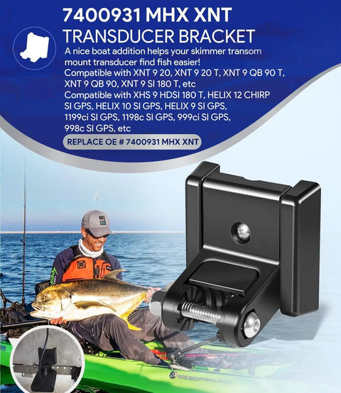 Sturdy Transducer Bracket Transom Mount Hardware Kit For Black Skimmer Transducer close-up view showing durable material and design.