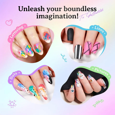 24 Colors Dual Ended Nail Art Pens Set With Quick Dry Acrylic Paint Markers used for creative lettering, lines, dots, and pictures