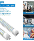 4 Foot LED Shop Light Triple Row 288 LEDs D Shape 6000K Cool White in warehouse, meeting room, and supermarket