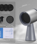Heavy Duty Solder Fume Extractor Fan With Badass Suction And Slick Design For Desktop DIY Stations showing filters and manual.