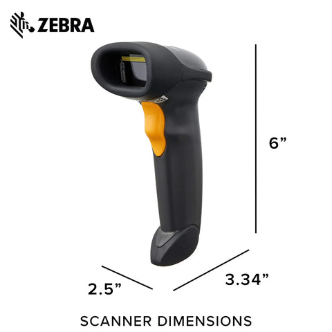 Beefy Corded Handheld Barcode Scanner Kit With Gooseneck Stand And USB Cable Twilight Black LS2208 Standard Range Laser Scanner