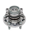 Front view of Rear Wheel Bearing Hub Assembly Set Of 2 Fits 2013-2016 Hyundai Elantra, 2012-2017 Hyundai Veloster, And 2014-2018 Kia Forte Replacement Wheel Hubs With Durable Bearings For Smooth Ride with visible lugs