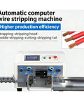 Premium Fully Automatic CNC Wire Stripper And Cutter For Electronic Core Cables High Precision Stripping Machine, front view of unit with controls.