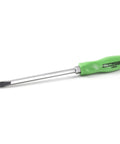 Slotted driver from the Eight Piece Mechanic Grade Screwdriver Set with Slotted and Phillips Drivers, durable alloy steel, ergonomic handle