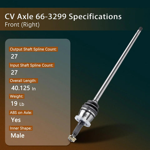 Right side front CV axle for Front Driver And Passenger Side CV Axle And Wheel Bearing Set For 1999 2004 Jeep Grand Cherokee