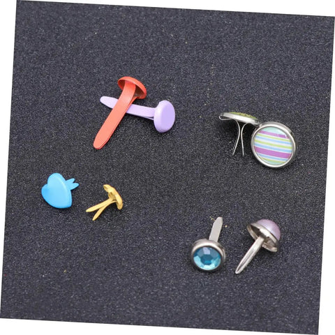 Colorful Mini Brads Fasteners Set For DIY Crafts And Scrapbooking 110 Pieces With Storage Box Easy To Use Embellishments