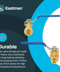 Image of Two Three Eighth Inch IPS Heavy Duty Full Port Ball Valve Brass Plumbing Fittings with Blue Handle