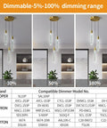 Modern Minimalist Gold Pendant Light Fixture For Kitchen Island Dimmable LED Crystal 3-Light Chandelier With Bubble Crystal Column