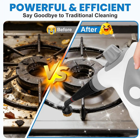 No Sweat Handheld Steam Cleaner For Home, Portable Steam Mop For Deep Cleaning With 15 Accessories, Fast Heating 1050W steamer cleaning stove.