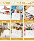 Three Pack Extra Large White Gift Bags With Handles 16 By 6 By 12 Inches Includes Six Tissue Papers for versatile uses
