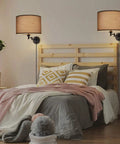 Set Of Two Natural Linen Drum Lamp Shades Perfect Match For Your Table Lamps And Floor Lamps Featuring Spider Fitter