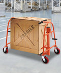 Beefy Heavy Duty Furniture Moving Dolly Set With Wheels, 12 Inch Lift Height, Dual Pack Of 2, Durable Steel Construction, Nylon Straps, Red, Ideal Machinery Mover For Sofas, Cabinets, Appliances And Heavy Objects, moving wooden crate