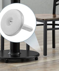 Rock Solid M6 Adjustable Furniture Levelers 20 Pack Heavy Duty Table Glides close-up showing screw and plastic base for chair stability.
