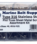 316 stainless marine screws kit in storage box