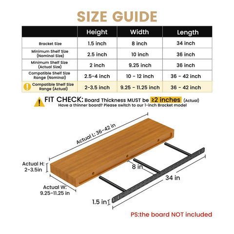 Heavy Duty Floating Shelf Brackets Set Features Hella Strong Hidden Wall Mount Hardware With Easy Peasy Drill Jig And All The Right Tools For A No Sweat Wood Board Install