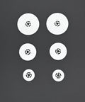 Six Piece Spool Cap Replacement Set For Sewing Machines And Overlocks Includes 25mm 35mm And 45mm Caps Fits Most Machines Easy Install Spool Pin Covers For Fast Fixes And Smooth Stitching. White plastic spool caps in assorted sizes