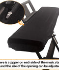 Premium Suede Digital Piano Keyboard Cover For 76 To 88 Keys With Dust Protection, Elastic Drawstrings, Dual Zippers on Black Cover