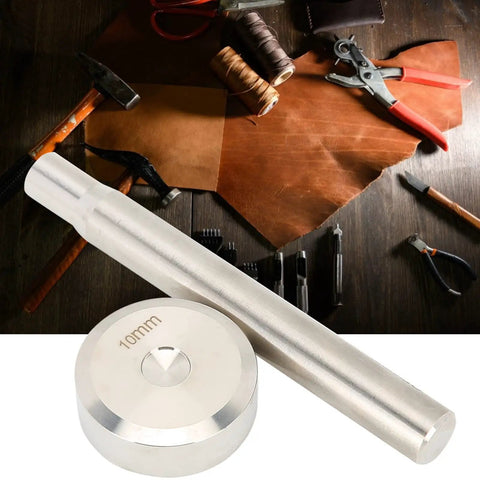 Omquot Heavy Duty Rivet Punch Set With Comfort Grip Handle For Leather Crafts And DIY Projects, Stainless Steel Installation Base Kit To Drill Holes In Thick Materials Perfect For Pros And Hobbyists A Total Game Changer, 10mm base