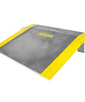 Beefy Aluminum Dock Plate 48 x 60 For Pallet Jacks And Hand Carts, 2900 Lb Capacity, Durable Loading Dock Bridge With High Visibility Yellow Curbs
