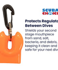 Diving Mouthpiece Cover With Clip For Regulator, Silicone Shield To Protect Mouthpiece, Hygienic Cap For Dive Gear, Bright Orange