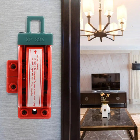 Visible Disconnect Knife Switch 32A 220V DPDT Two Pole Power Isolation mounted on control panel indoors