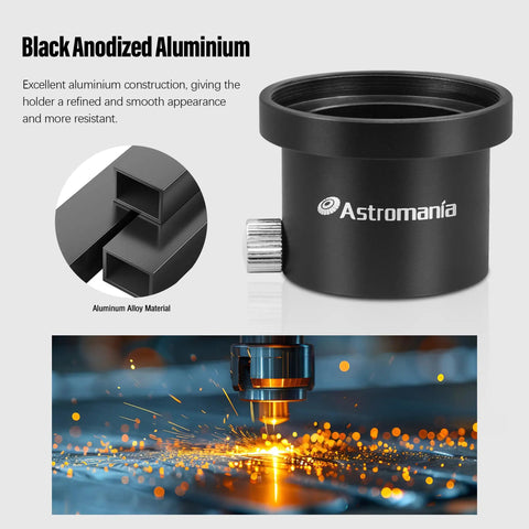 Black anodized aluminium M42x0.75 Female To 1.25 Inch Adapter With T-2 Threads For Filter Wheel And Off-Axis Guider in production