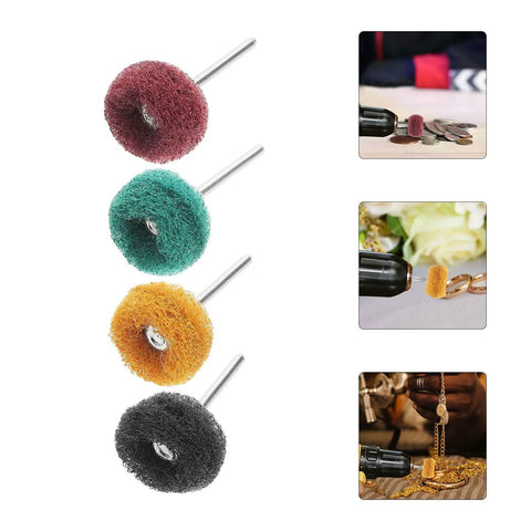Kick Your Projects Into High Gear With This Epic 40-Piece Buffing Wheel Set For Drills, featuring 4 fiber wire wheels for polishing.