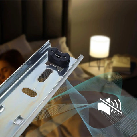 Heavy Duty 9 Inch Side Mount Drawer Slides Solid Ball Bearing Cabinet Hardware close-up with snap mechanism for easy install.