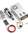 Air Cooled 300W Brush DC Spindle Motor With 0 To 48V Adjustable Switching Power Supply, 52mm Clamp And ER11 Collet components