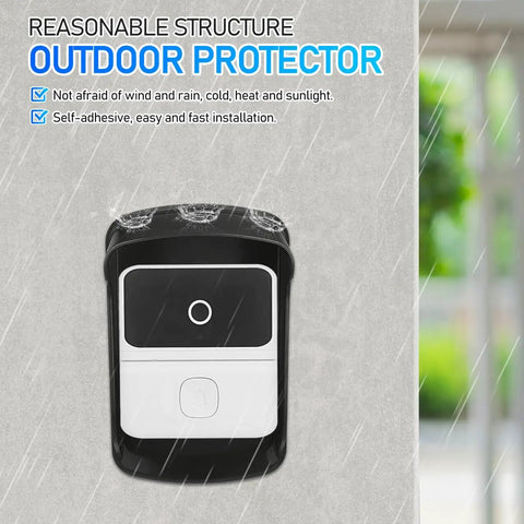 Waterproof Doorbell Cover Rain Guard For Outdoor Access Control Fingerprint Readers Intercoms; black plastic, rain protection.