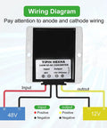 Wiring diagram for Rugged 12V Buck Converter Regulator Module From 18V To 60V Input Waterproof IP68 240W 20A Output
