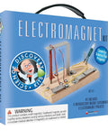 Box of Hands On Electromagnetism Kit For Kids And Classrooms With Real Electromagnet Build A Catapult A Doorbell And Telegraph While Learning Real World Science showing included components.