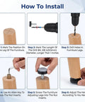 Step by step guide for installing Adjustable Furniture Feet With One Quarter Inch Thread, Screw-In Leveling Feet For Tables And Chairs