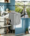 Well Pump Pressure Switch 40-60 PSI Adjustable Differential 1/4 Inch NPT Automatic Grey installed in home and irrigation settings
