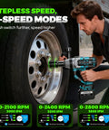 Heavy Duty Cordless Impact Wrench 1 Inch Drive Brushless Motor Provides 3000Nm Ultra High Torque And Powerful 3800 Ipms Rpm in use on truck tire.