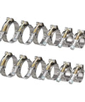20 Pack T Bolt Hose Clamps Set With Six Sizes For Universal Fit 28 To 64mm 0.75 To 2 Inch Hose ID 304 Stainless Steel Clamps