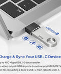 4 Pack USB C Female To USB A Male Car Charger Adapter For iPhone 17 16 Pro Max 15 14 Plus in laptop USB port, 480 Mbps label