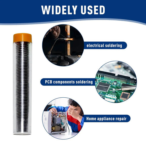 4 In 1 Rosin Core Solder Wire Set With 0.8 mm And 1.0 mm Diameters, 11 G Each, 44 G Total, uses for electrical soldering, PCB, and appliances.