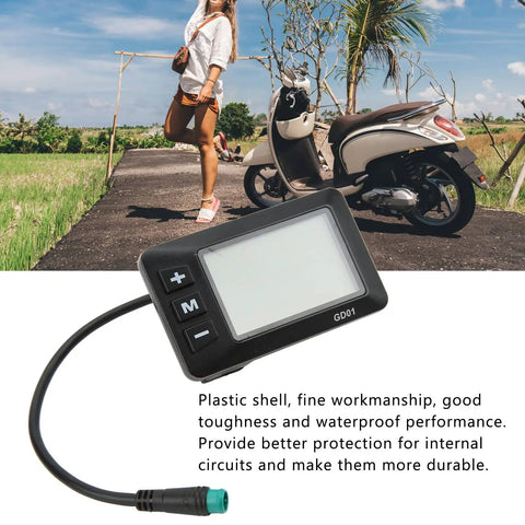 High Contrast LCD Display For E Bikes And Scooters 36V And 48V Battery Meter With 22.2mm Handlebar Fit, Easy Readout Of Real Time Power, Riding Mileage, And Safe Clear Readouts GD01 Compatible