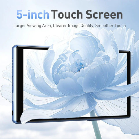 5 Inch MP3 Player With 128GB Real Storage Bluetooth And WiFi Android 13 System responsive touch screen display