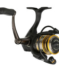 Battle IV Size 4000 Spinning Fishing Reel with full metal body and side plate, CNC gear tech, HT-100 drag system, side view