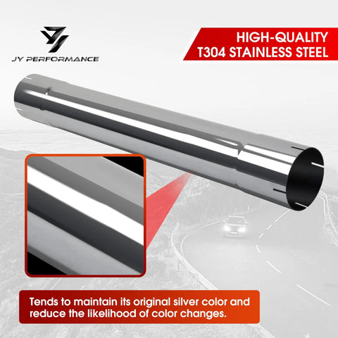 4 Inch Stainless Steel Muffler Replacement Pipe Drop In Straight Exhaust Tube 30 Inch Length T304 17 Gauge Wall