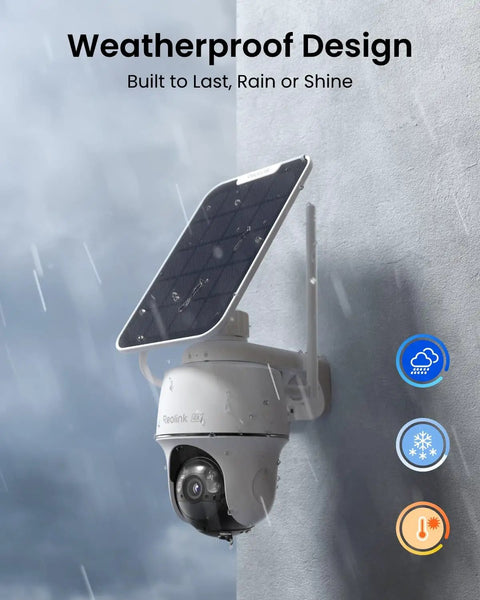 4K Solar Security Cam With 360 Degree Pan Tilt And Auto Tracking, Wire Free Outdoor Cam With 8MP Color Night Vision mounted outdoors