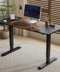 Rocksolid Electric Standing Desk With Solid Steel Frame And Reinforced Double Beams. 55 Inch lift up computer table in home office.