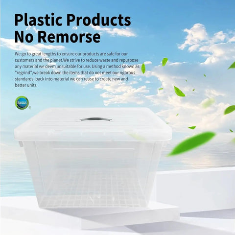Massive 90 QT 8 Pack Stackable Clear Storage Tote Bins With Secure Snap Lids For Heavy Duty Home Office Garage Organization And Toy Cleanup That Creates A Clean Sweep