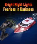 Beast Speed Remote Control Boat with Self Righting and LED Lights for lakes and rivers, 2.4G Anti Interference RC Racing Craft