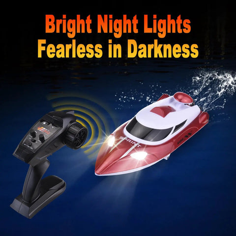 Beast Speed Remote Control Boat with Self Righting and LED Lights for lakes and rivers, 2.4G Anti Interference RC Racing Craft