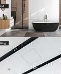 Solid Build 12X12 Inch Drywall Access Panel With Tough Aluminum Frame And Easy Click Finish on wall and ceiling in modern bathroom.