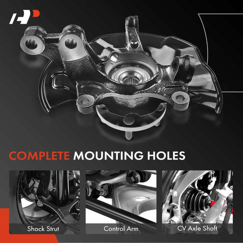 Front Right Steering Knuckle and Wheel Bearing Hub Assembly for Toyota Corolla 2009-2018 and Matrix 2009-2014 with mounting holes