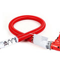 Heavy Duty Portable Grain Transfer Pump With Flexible Electric Auger Conveyor Built Like A Tank For Moving Corn Wheat And Feed Setup Is Zero Sweat 110V with red flexible hose and motor.